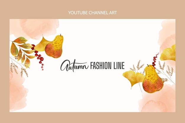 [ai] Watercolor autumn youtube channel art template Free Vector