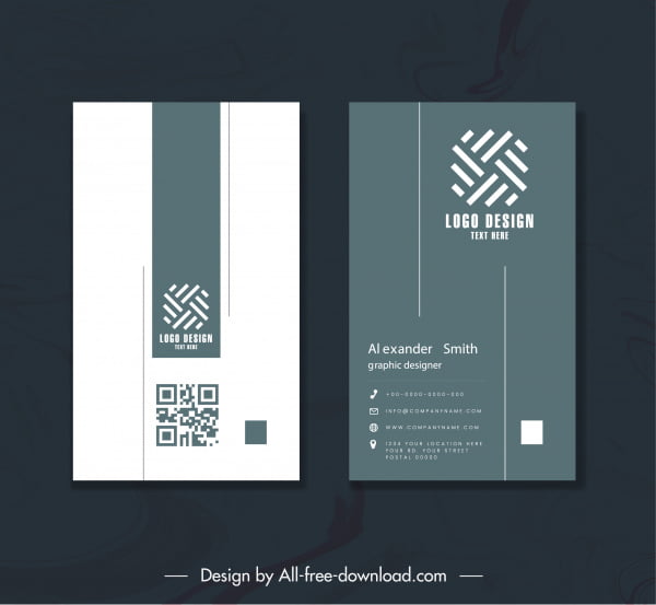 [ai] Business card template elegant plain geometric logotype decor Free vector 6.20MB