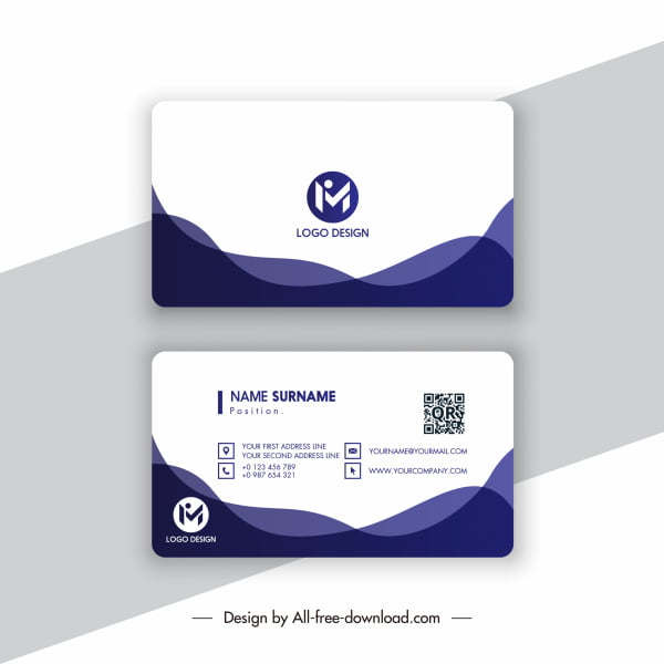 [ai] Business card template modern simple contrast abstract decor Free vector 3.62MB
